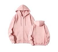 Moon Tattoo Sudadera con Capucha de algodón Sport High Street Sudadera con Cremallera de Tela Unisex(B Pink,S)