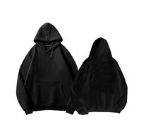 Moon Tattoo Sudadera con Capucha de algodón Sport High Street Sudadera de Tela Unisex(A Black,L)