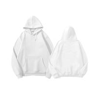 Moon Tattoo Sudadera con Capucha de algodón Sport High Street Sudadera de Tela Unisex(B White-Fleece,3XL)