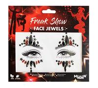 Moon Terror Joyas para la cara | Espectáculo de fenómenos | Gemas del cuerpo de la cara del festival, maquillaje SFX, pegatinas de brillo de ojos de maquillaje de cristal Rojo L