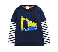 Moon Under the Bridge Camiseta de manga larga de algodón para niño, Navy Digger, 4-5 Años
