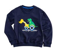 Moon Under the Bridge Sudadera de algodón con cuello redondo para, Dino Digger, 1-2 Años