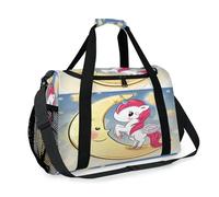 Moon Unicorn - Bolsa de viaje para niñas, niños, mujeres y hombres, lindo unicornio para fin de semana, bolsa de noche, bolsa de hombro, bolsa de equipaje para viajes, deportes, gimnasio