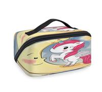 Moon Unicorn - Bolsas de maquillaje de viaje para mujeres, hombres, niñas y niños, bonita bolsa de lavado de unicornio, bolsa de aseo portátil, organizador de artículos de tocador