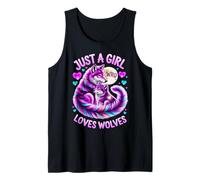 Moon Wolf Baby, Solo una niña Que ama a los Lobos, Lindo Lobo Morado Camiseta sin Mangas