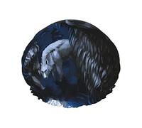 Moon Wolf Reutilizable Impermeable Lavable Ajustable Adecuado para mujeres Todas las longitudes de cabello Gorro de ducha
