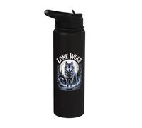 Moon Wolf Wildlife Moonlight Stainless Steel Insulated Water Bottle