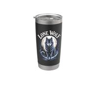 Moon Wolf Wildlife Moonlight Vaso térmico de acero inoxidable de doble pared