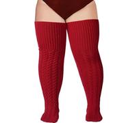Moon Wood Calcetines Altos Mujer el Muslo Lana Térmica Medias de Muslo sobre Rodilla Altos Muslo Con Liguero Tamaño grande