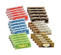 MOON Wood Classic - Papeles de liar para cigarrillos, papel para fumar tabaco (70 mm), 30 libritos, 4 estilos clásicos
