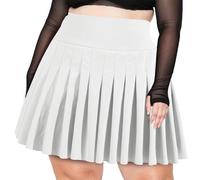 Moon Wood Faldas Mujer Verano Elástica Cintura Alta Tenis Falda Padel A Línea Minifalda Corta Talla Grande con Bolsillos Blanca 3XL