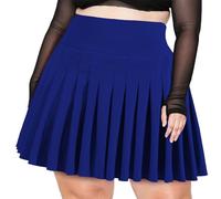 Moon Wood Faldas Mujer Verano Elástica Cintura Alta Tenis Falda Padel A Línea Minifalda Corta Talla Grande con Bolsillos Azul Zafiro 5XL