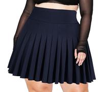 Moon Wood Faldas Mujer Verano Elástica Cintura Alta Tenis Falda Padel A Línea Minifalda Corta Talla Grande con Bolsillos Azul Marino 4XL