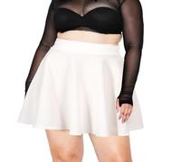 Moon Wood Mini Faldas Mujer Verano Tallas Grandes,Versátil Minifalda Sexy de Cintura Alta Falda Pantalon Elástico Casual Blanco 3XL