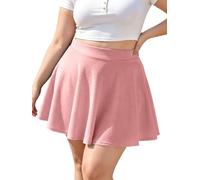 Moon Wood Mini Faldas Mujer Verano Tallas Grandes,Versátil Minifalda Sexy de Cintura Alta Falda Pantalon Elástico Casual Rosa 3XL