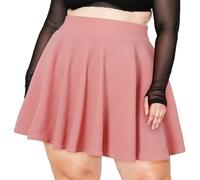 Moon Wood Mini Faldas Mujer Verano Tallas Grandes,Versátil Minifalda Sexy de Cintura Alta Falda Pantalon Elástico Casual Rosa 3XL