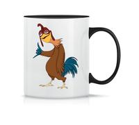 Moonai Chicken Joe Is A Vibe Ambasador Taza de Té y Café de Cerámica Clásica Blanca Negra y Rosa Mágica 330ml