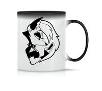 Moonai Helluva Boss Loona Phone Taza de Té y Café de Cerámica Clásica Blanca Negra y Rosa Mágica 330ml