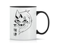 Moonai Helluva Boss Loona Taza de Té y Café de Cerámica Clásica Blanca Negra y Rosa Mágica 330ml