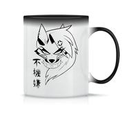 Moonai Helluva Boss Loona Taza de Té y Café de Cerámica Clásica Blanca Negra y Rosa Mágica 330ml