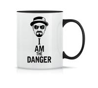 Moonai I Am The Danger Heisenberg Breaking Bad Taza de Té y Café de Cerámica Clásica Blanca Negra y Rosa Mágica 330ml
