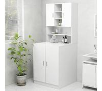 MOONAIRY Armario de Lavadora, Mueble para Lavadora, Armario De Cuarto Baño, Estanteria Lavadora, Organizador Lavadora, Blanco 70,5x25,5x90 cm