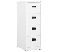 MOONAIRY Armario de Oficina, Mueble Archivador con Cajonera, de Acero Blanco 46x62x133 cm