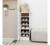 MOONAIRY Mueble Zapatero, Zapateros Modernos, Recibidor Zapatero, Muebles Entrada Recibidor, Armario Zapatero, Zapatero Estrecho, de aglomerado Blanco 32x35x92 cm