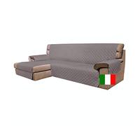 Moonange - Funda para Chaise Longue 2 Plazas - Asiento de 200 cm - Impermeable, Reversible y Antimanchas - Protector de Muebles Antideslizante y Resistente a los Arañazos - Color Gris Plomo
