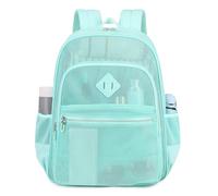 MOONBABY Mochila de malla resistente transparente para natación, playa, deportes, trabajo, viajes (verde)