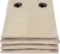 MOONDREAN Cortina acústica de terciopelo ollaos beige MC15 130x260