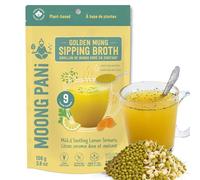 Moong Pani Golden Mung - Polvo de caldo para sorber | Cúrcuma de limón | Alternativa de caldo de huesos vegano estilo caldo | Sin gluten denso en nutrientes, sin conservantes sin OMG | Cúrcuma de