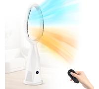 Moongiantgo 46" Ventilador Torre sin Aspas & Calefactor con Mando y Filtro HEPA - 10 Velocidades, Oscilación 80°, Modo Sueño, Protección por Caída, Ideal para Habitación/Hogar/Oficina (blanco)