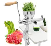 Moongiantgo Exprimidor manual de hierba de trigo, acero inoxidable para exprimir hierba de trigo, apio, col rizada, espinaca, perejil, granada, uvas de manzana, frutas y verduras (estilo clásico)