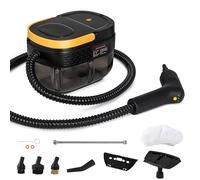Moongiantgo Limpiador a Vapor Portátil 1500W, Vaporeta Profesional 3 BAR, Maquina de Vapor Limpieza Hogar, 1.6L Tanque de Agua con 3Velocidades& 7Accesorios para Cocina/Baño/Azulejos/Coches (Negro)
