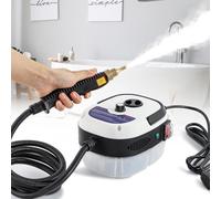 Moongiantgo Limpiador de Vapor de Mano Portátil, 2500W Máquina de Limpieza a Vapor Presurizada de alta Temperatura con 1L de Gran Capacidad& 3 Tipos de Cepillo para Cocina, Baño, Coche (220V, Blanco)