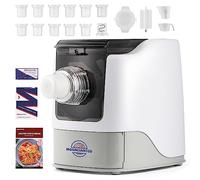 Moongiantgo Máquina de Pasta Automática Pasta Fresca Eléctrica, 3 programas preestablecidos, 12Discos de Forma para Fideos Espaguetis y Fettucine con Caja de Almacenamiento, Hasta 500g de Harina, 260W