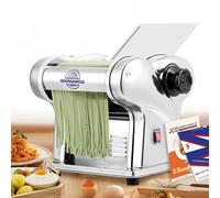 Moongiantgo Máquina de Pasta Fresca Eléctrica Acero Inox con 2 Cuchillas de 1.5 y 4mm, 9 Marchas de Grosor Ajustable para Fideos Espaguetis Raviolis