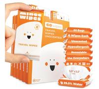 MOONIES MINEE WIPES - Deslízate en tu bolsillo - Tamaño de paquete ultracompacto - Toallas para adultos y niños - Toallitas de viaje - Toallitas húmedas sin alcohol y sin peos