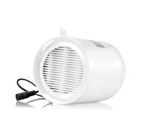 Moonjor Ventilador de conducto en línea de 4 pulgadas, extractor de 12 V CC con malla de filtro, válvula de retención para ventilación de baño, sótano, invernadero, ático, cocina (ventilador axial de