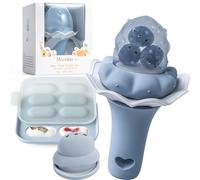 Moonkie chupete de frutas para bebés con bandeja de congelación, 1 piezas, a partir de 4 meses, bolsa de dos tamaños, mango con sonajero, silicona sin BPA
