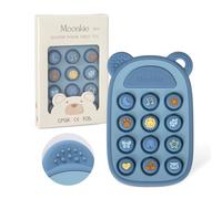 Moonkie Mordedor Bebe, Teléfono de Silicona para Niños, Juguetes Bebe 3 Meses+, con Texturas, Juguete Pop It, Regalos Bebe, Mordedor sin BPA, Juguetes Montessori Bebe (Éther)
