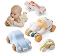 Moonkie Surf & Go Coches para Niños, Paquete de 5, Coches Juguete Silicona Blanda, Regalo Niño 6 Meses+ 1 2 3 Años, Mordedor Bebe, Juguetes Montessori, Coches para Bebes sin BPA, para Casa y Viaje