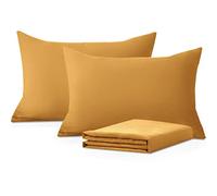 Moonlight Bedding Juego de 2 fundas de almohada, fundas de almohada ocre con cierre de sobre, microfibra cepillada súper suave, fundas de almohada estándar para casa, esposa, (50 x 75 cm)