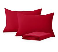 Moonlight Bedding Juego de 2 fundas de almohada, fundas de almohada rojas con cierre de sobre, microfibra cepillada súper suave, fundas de almohada estándar para casa, esposa, (50 x 75 cm)