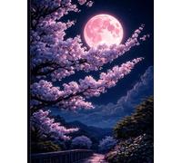 Moonlight Blossom Notebook: A Beautiful Cherry Blossom Journal for Writing, Notes, and Daily Thoughts: Soft Pink Moon Sakura Cover - Perfect for School, Study, Diary, and Gift