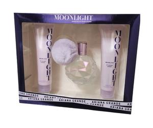Moonlight by Ariana Grande - Juego de regalo de 3 piezas de spray EDP de 3.4 onzas, soufflé corporal de 3.4 onzas, gel de ducha de 3.4 onzas