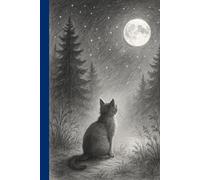 Moonlight Cat Notebook: Mystical Nighttime Sketch Journal with Pencil Drawing Cover | 110 Pages | 6 x 9
