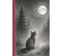 Moonlight Cat Notebook: Mystical Nighttime Sketch Journal with Pencil Drawing Cover | 110 Pages | 6 x 9
