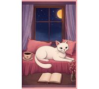 Moonlight Cozy Cat Notebook: Cute Lined Journal for Writing, Notes, School, Study & Daily Thoughts